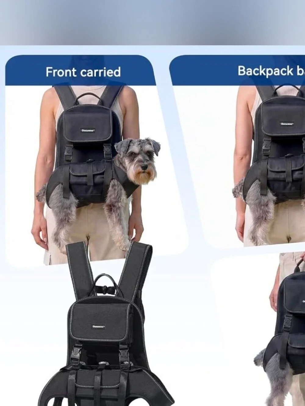 Dog Backpack, 3 Use Ways Spine-Friendly Dog Carriers for Small Medium Dogs, Legs